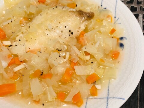 メインの一品☆白身魚のブイヨンスープ煮